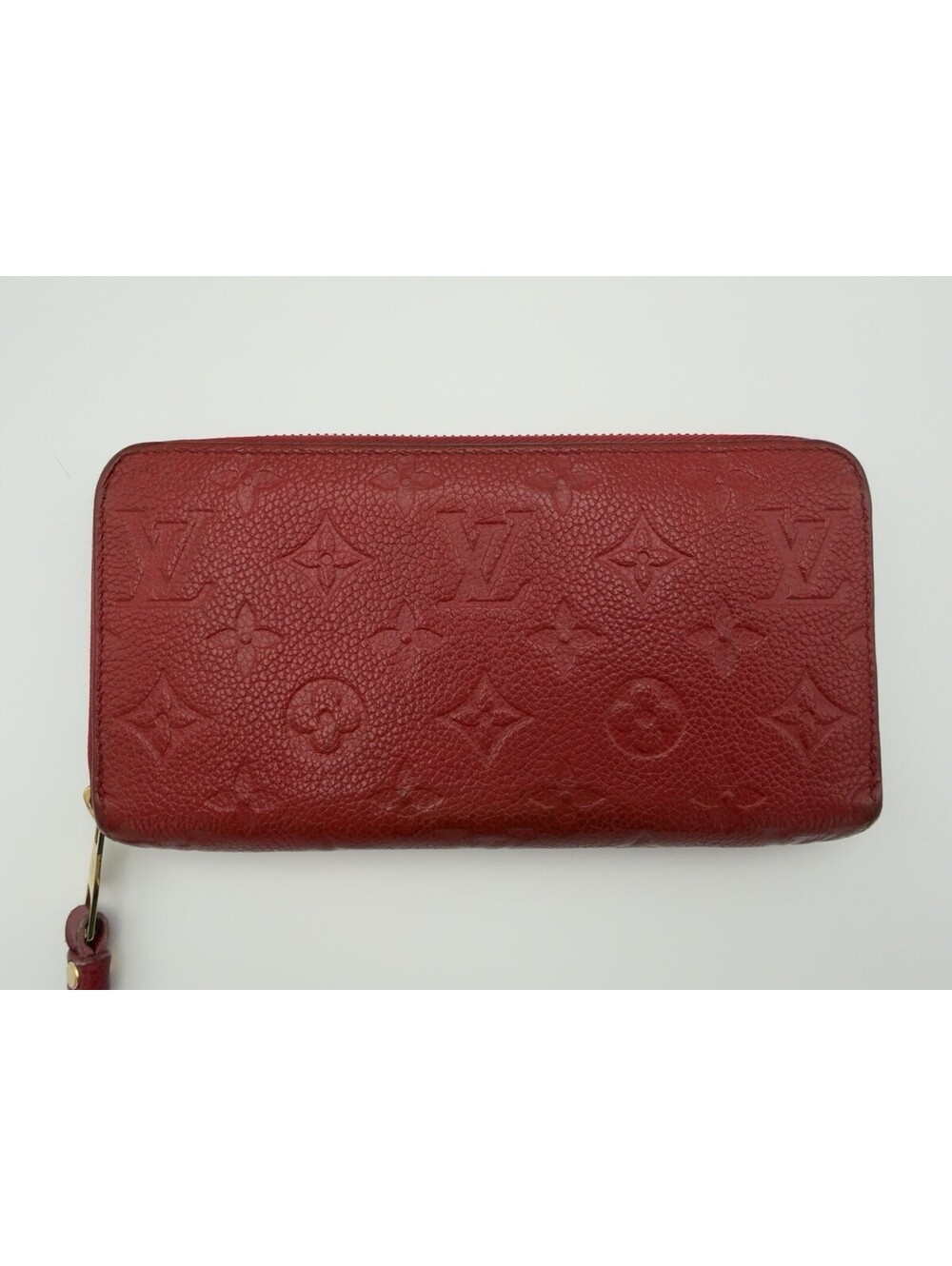 Louis Vuitton Monogram Empreinte Leather Zippy Zip Around Wallet Red Clearance